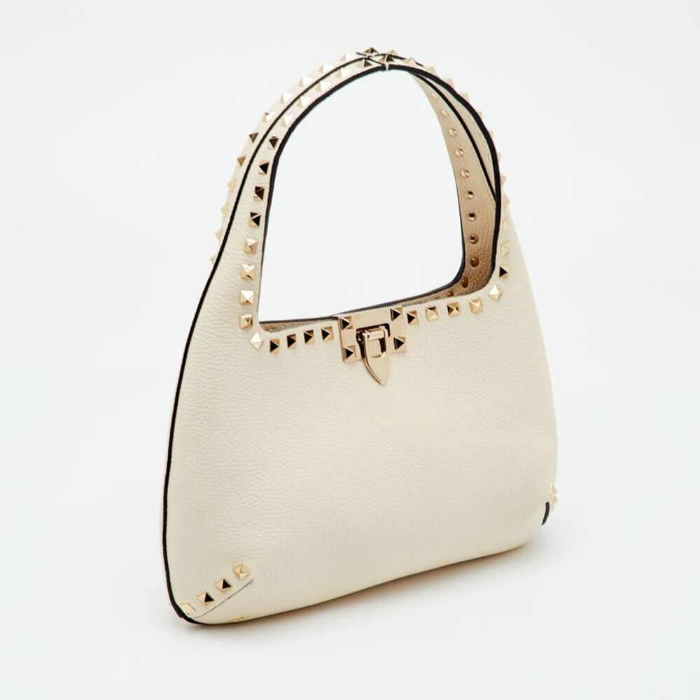 Valentino Rockstud Cream Leather Hobo - Picture 3 of 7